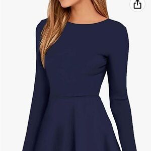 Elegant Navy Blue Women's Dress